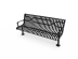 Slatted Steel Contoured Bench with Arms